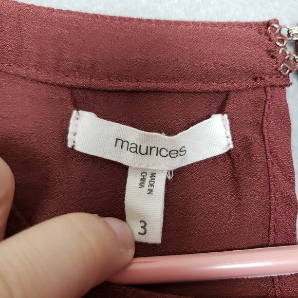 Maurices Plus Size 3X Cap Sleeve Babydoll Peasant Blouse Brown Prairie Americana - Picture 3 of 7